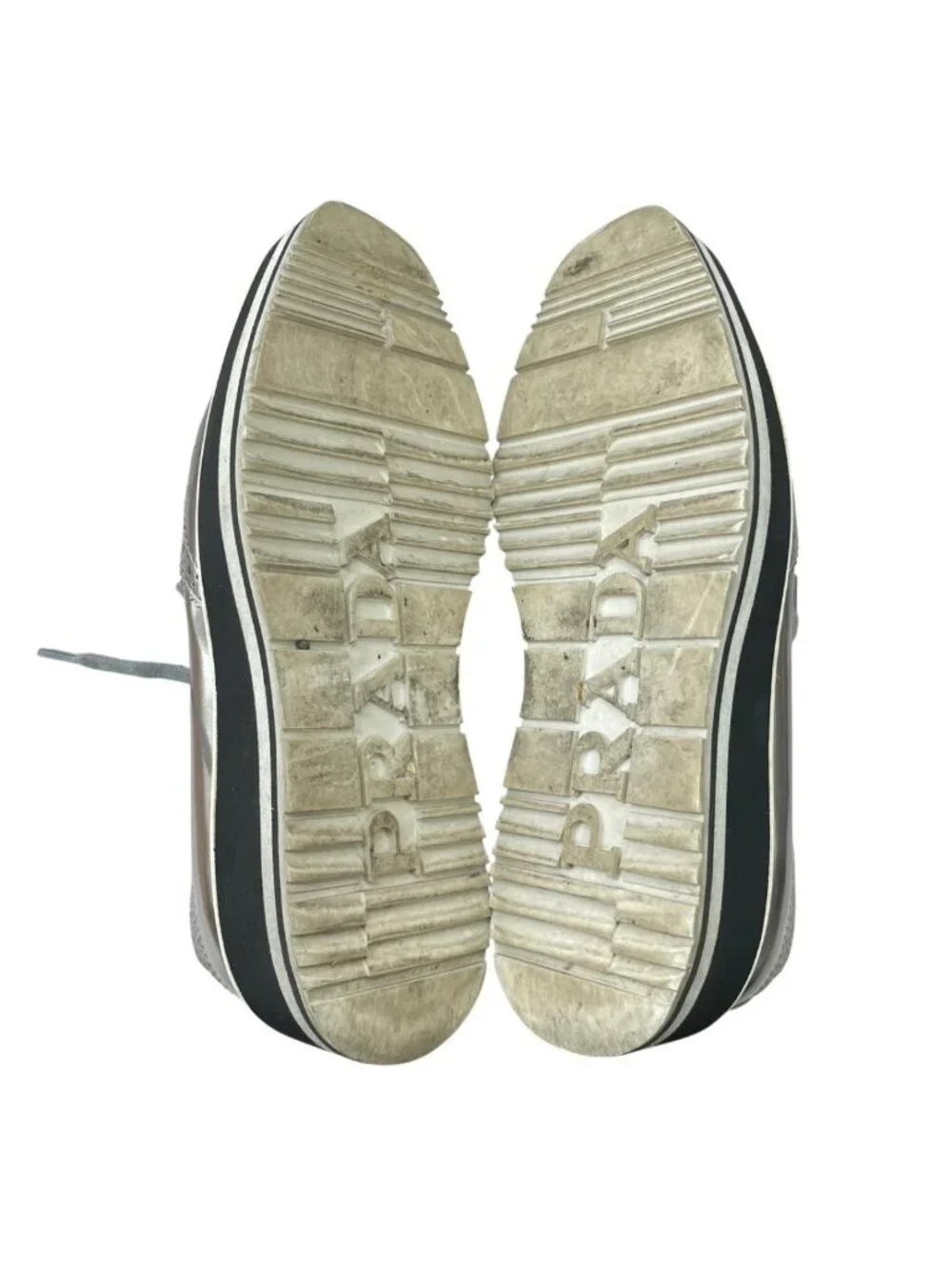 Prada Wingtip Sneakers Silver Metallic Shoes